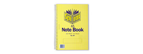 SPIRAX A5 SIDE BOUND NOTEBOOK, 300 PAGES, 7MM RULED