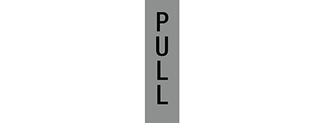 APLI UNIVERSAL PUSH DOOR SIGN - CLEAR OPENING DIRECTION MARKER
