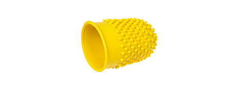 THIMBLETTES YELLOW RUBBER FINGER THIMBLES FOR EASY PAPER HANDLING